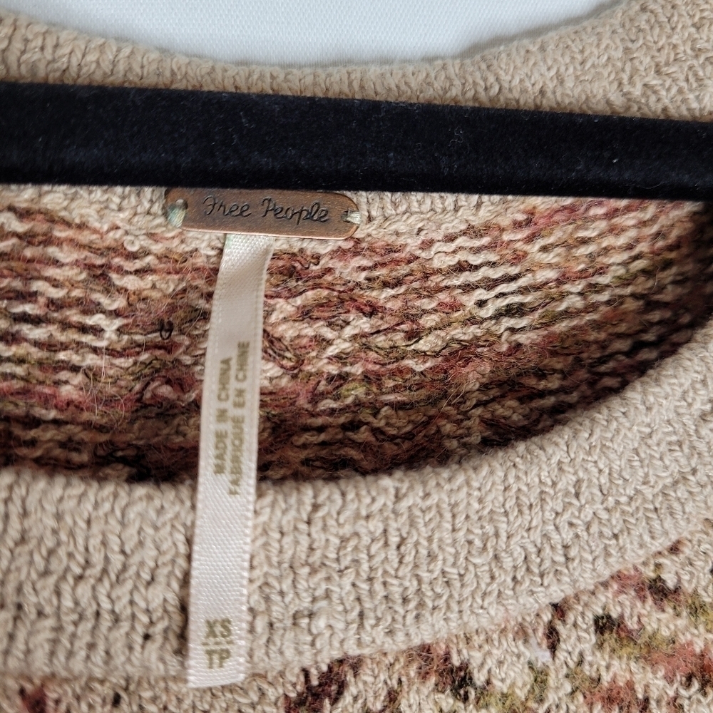 Free People Tan Knit Rose Tunic Top - Picture 11 of 11